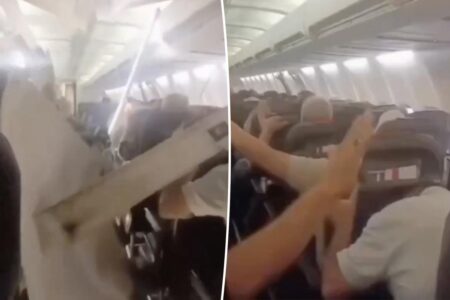 Passengers scream and flail as mechanical failure ‘tears plane cabin apart’ in harrowing video