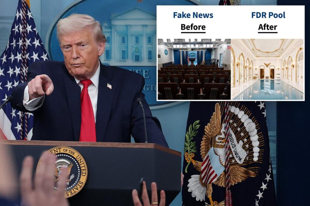 Trump muses about converting WH press room into indoor pool