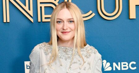 Dakota Fanning’s Legs-for-Days Trousers Are the Anti-Skinny Pants I Want for Fall