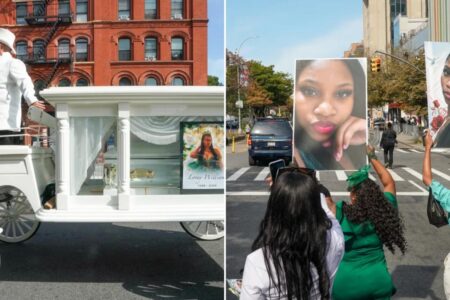 Mourners flood funeral held for tragic NYC mom beaten to death in front of 7-year-old daughter: I’m very devastated