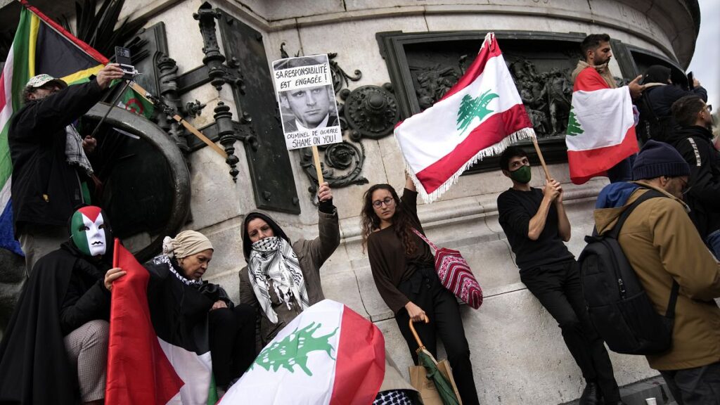 Paris protesters demand end to Israeli strikes on Lebanon