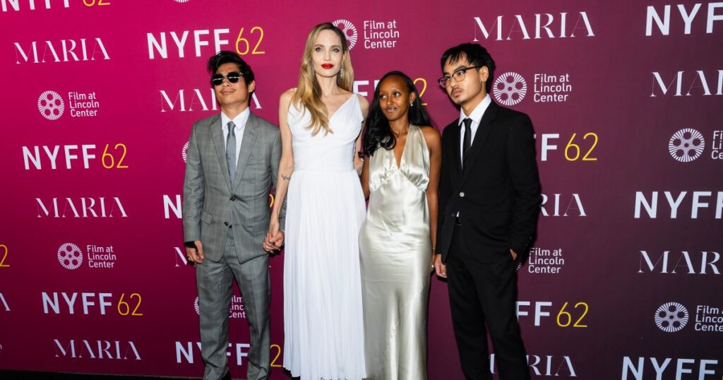 Angelina Jolie Shines Alongside 3 of Her Children on New York Film Festival Red Carpet