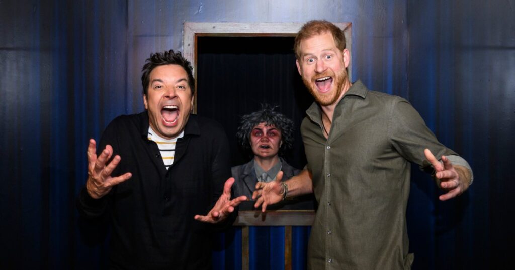 Prince Harry Gets Spooked by Zombies and ‘Michael Buble’  in Jimmy Fallon’s Haunted ‘Tonightmares’ Maze