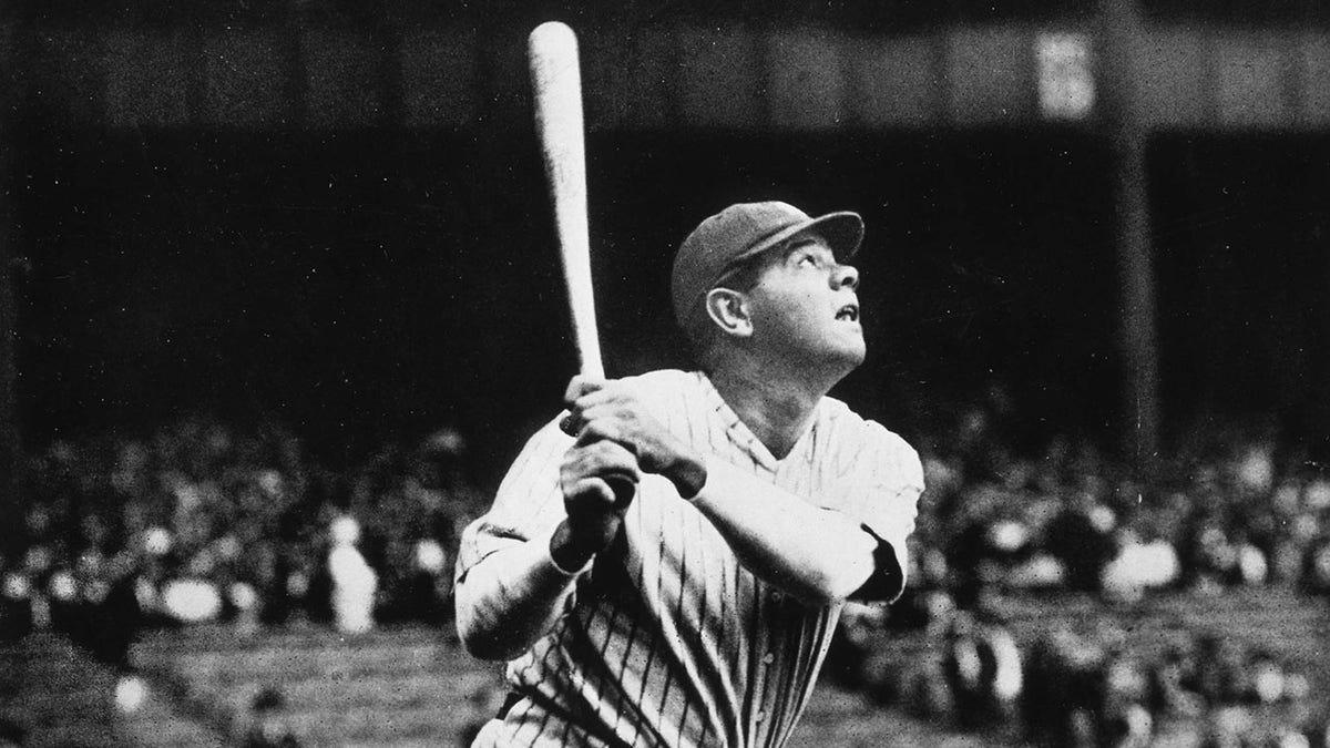 Babe Ruth swinging