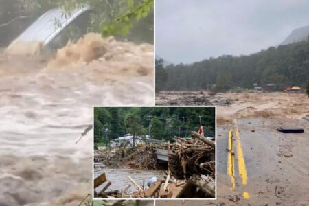 Apocolyic siren blares as Hurricane Helene ravages North Carolina village, video shows