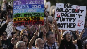 Protesters in Rome and Lisbon call for Middle East ceasefire