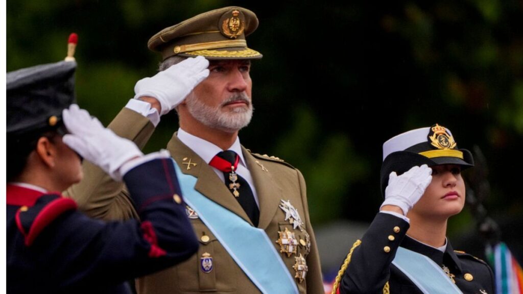 Despite stormy skies, Spain’s National Day celebrations march on