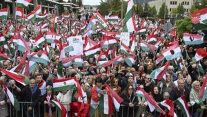 Hungarians protest against ‘propaganda factory’ state media