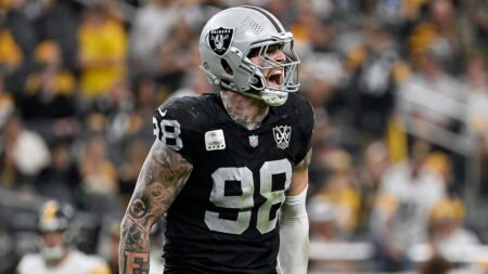 Raiders’ Maxx Crosby shoves assistant coach as team loses to Steelers: ‘Love push’