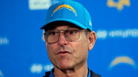 Chargers’ Jim Harbaugh explains heart issue that led to his brief exit from game vs Broncos