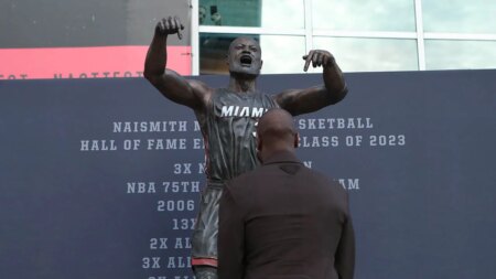 Heat’s statue of Dwyane Wade ridiculed on social media after being unveiled: ‘Horrible execution’