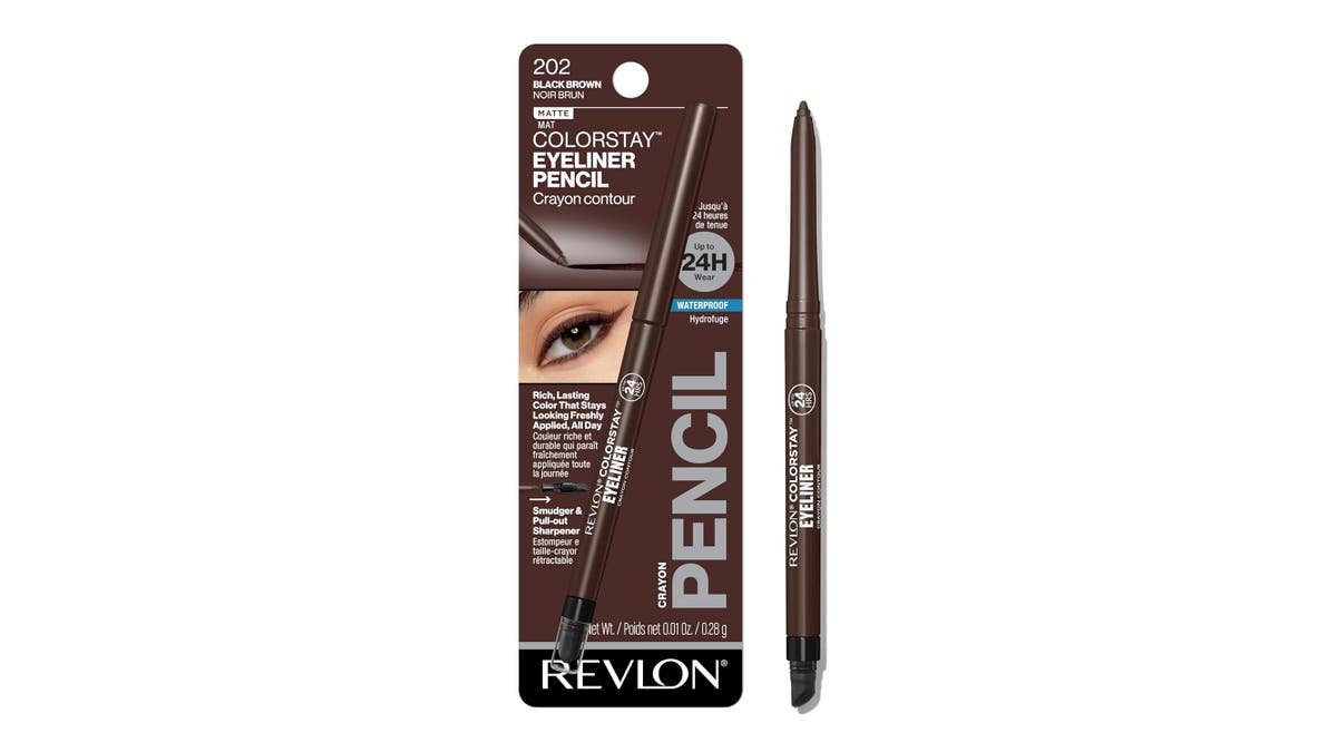 This waterproof eyeliner includes a built-in sharpener. 