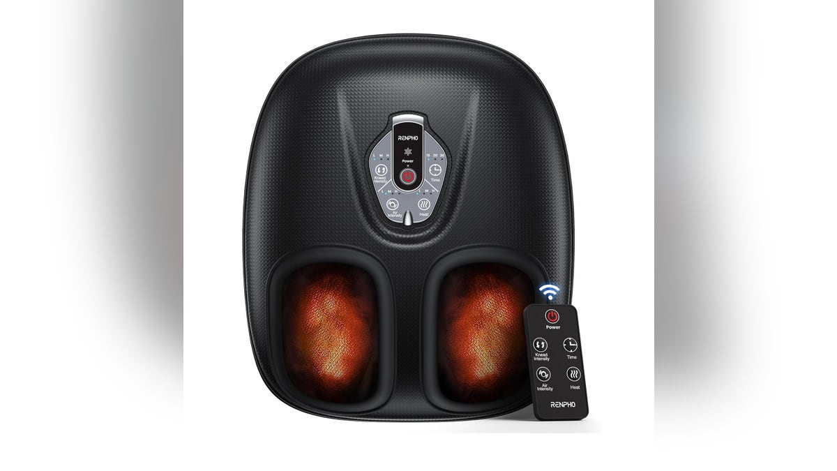 Soothe your sore feet with a heated foot massager. 