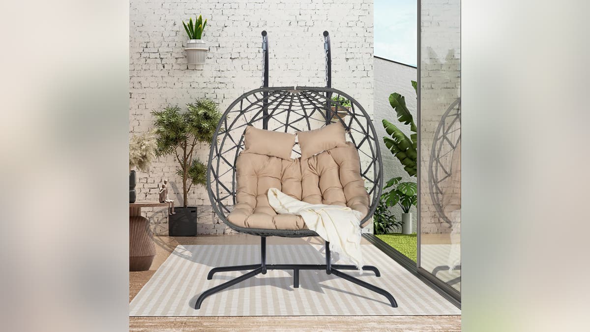 Hang out (literally) in this comfortable egg chair. 