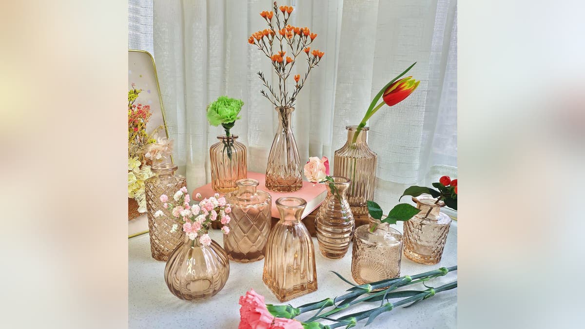 Glass vases add some class to your table setup. 