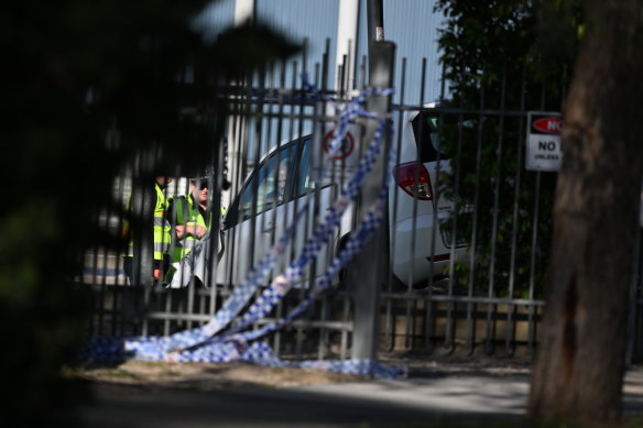 Police say the driver was doing a U-turn when she crashed through the school’s fence.