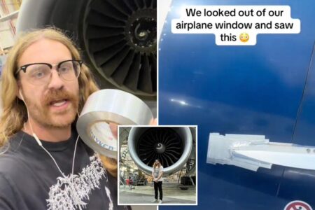 Aircraft mechanic explains why ‘duct tape’ on this airliner engine isn’t what it looks like