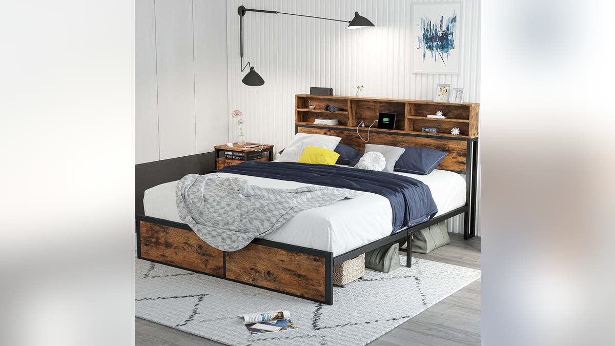 You get built-in storage with this bed frame. 