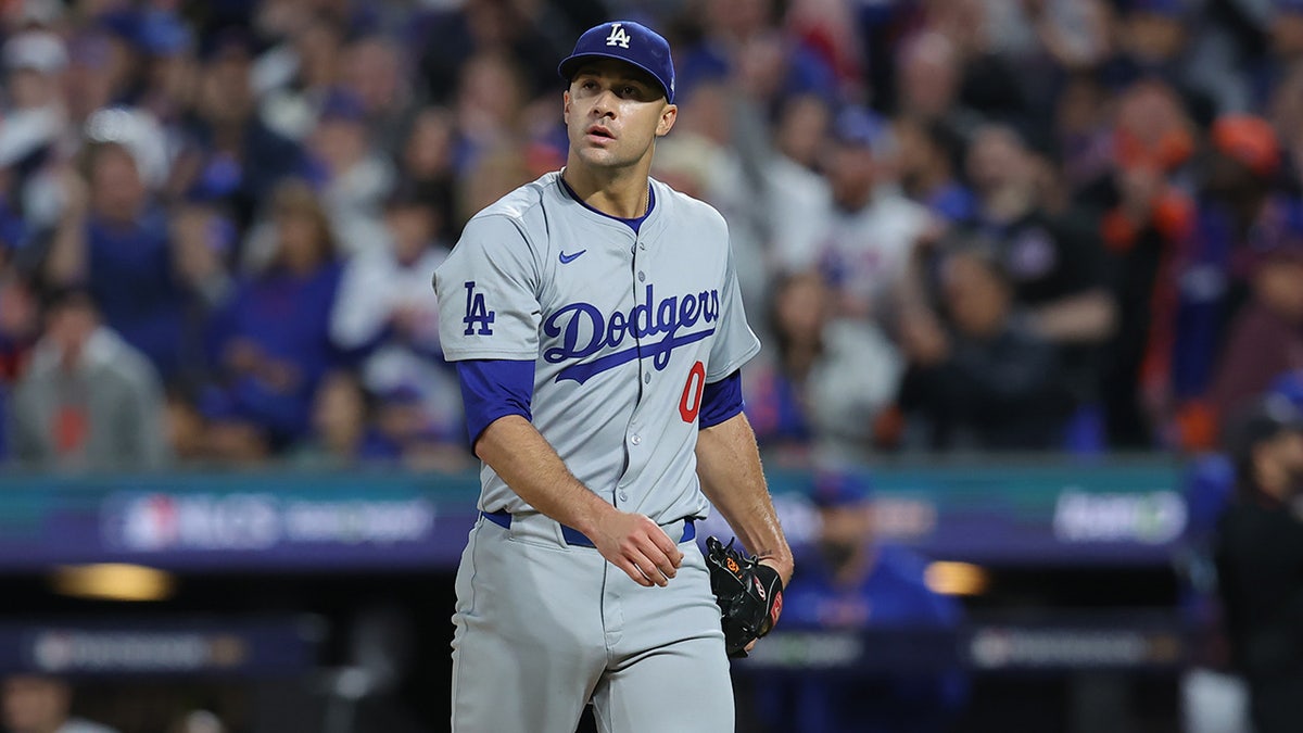 Jack Flaherty walks off mound