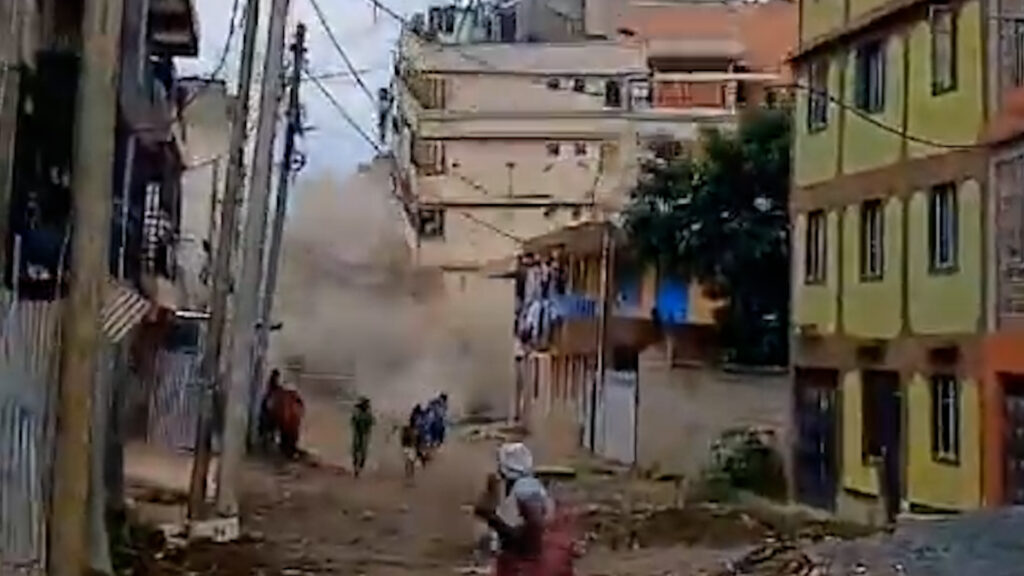 See the moment a seven-storey building collapses in Nairobi