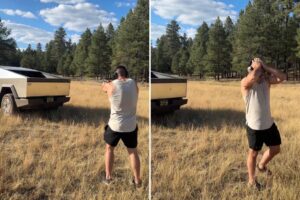 Adult film star Dante Colle pumps his Cybertruck with bullets to test if it’s really bulletproof — and here’s what he learned