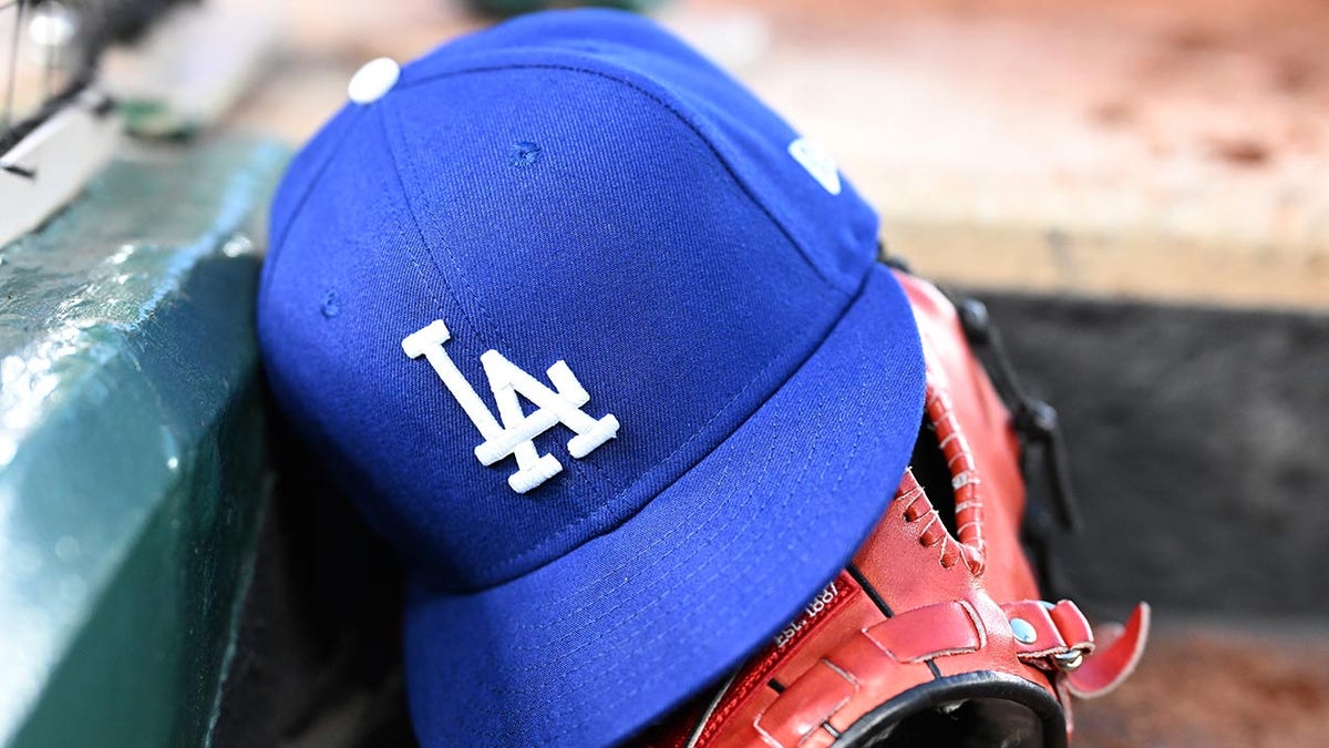 A view of a Los Angeles Dodgers baseball cap