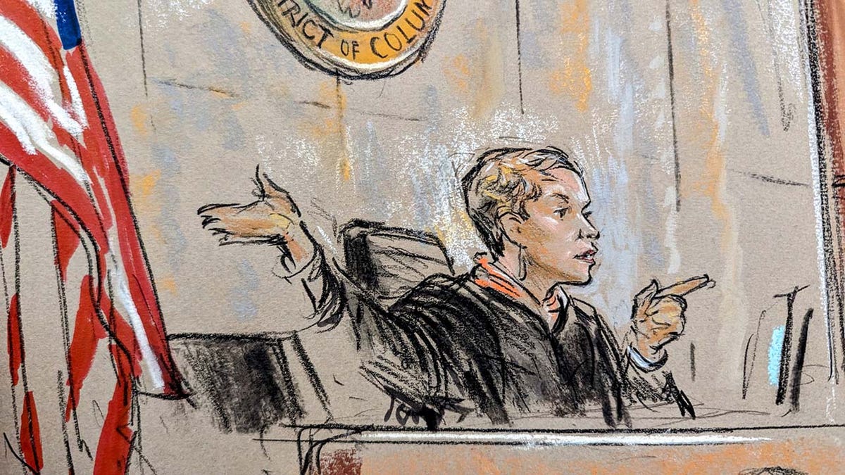 A court sketch depicts former President Donald Trump’s legal representation in court