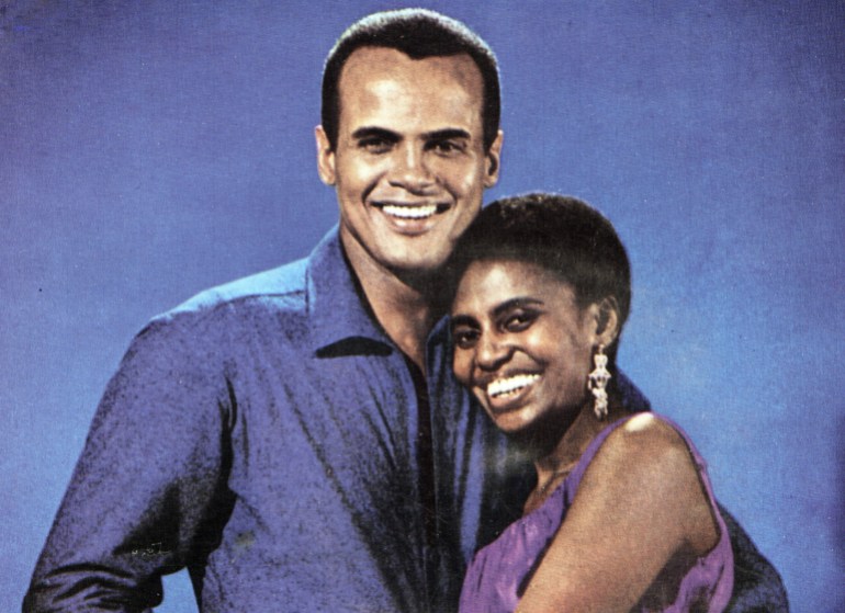 UNSPECIFIED - circa 1965: (AUSTRALIA OUT) Photo of American singer Harry Belafonte posed with South African singer Miriam Makeba (1932-2008) circa 1965. (Photo by GAB Archive/Redferns)