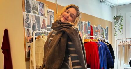 Gigi Hadid Piles on Layers of Cashmere While Teasing New Guest in Residence Pieces