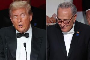 Exclusive | Trump made nice with Schumer backstage at Al Smith Dinner before joking Brooklyn Dem could be ‘first woman president’