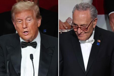 Exclusive | Trump made nice with Schumer backstage at Al Smith Dinner before joking Brooklyn Dem could be ‘first woman president’