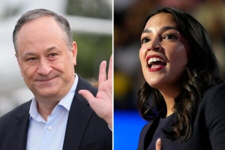 AOC praises Doug Emhoff as ideal representation of masculinity at Las Vegas campaign event