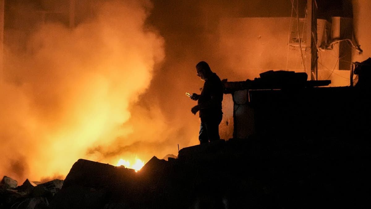 Man sitting after airstrike