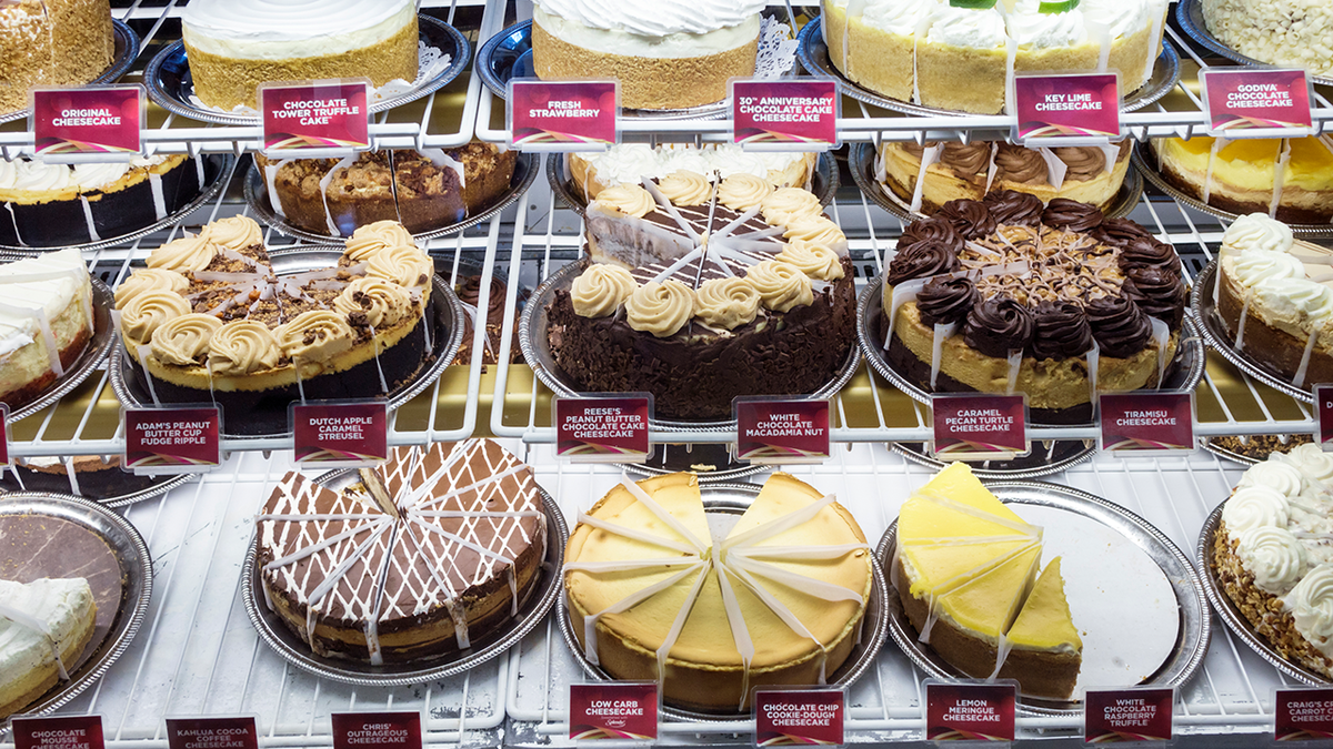 cakes in display window