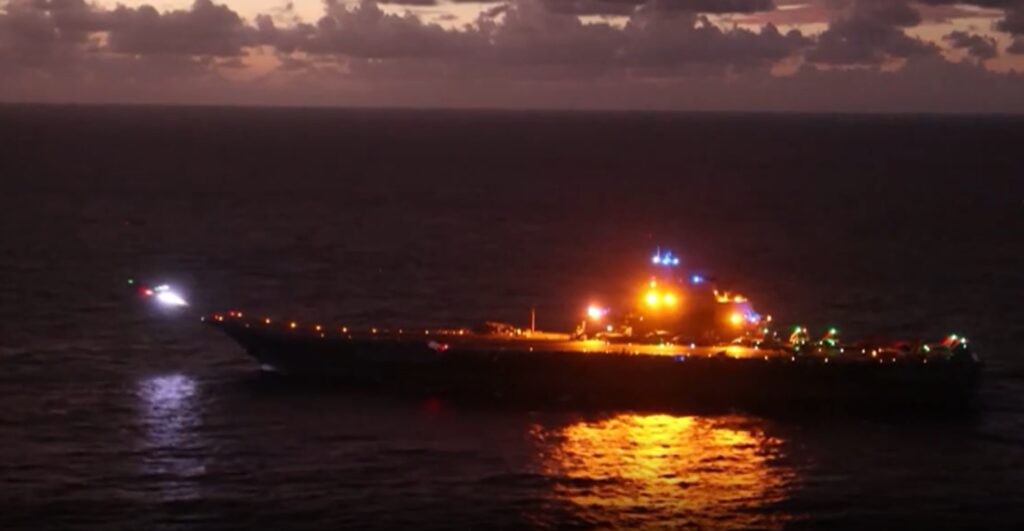 Chinese Aircraft Carrier Strike Group Photographed in Pacific Waters