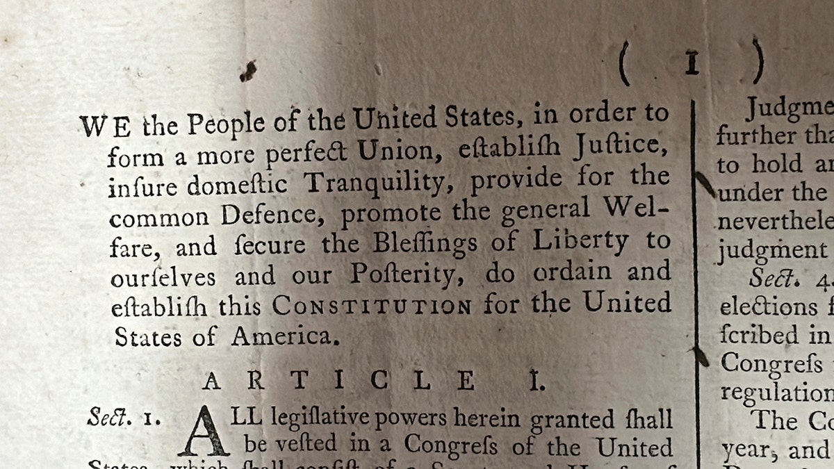 Closeup of Constitution