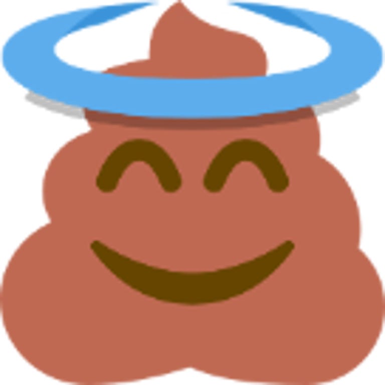 The poop emoji with a halo