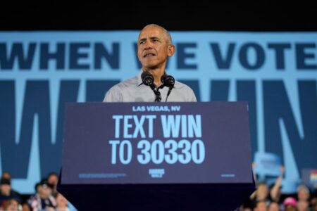 Obama rips Trump in Vegas voter turnout monologue