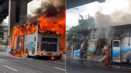 School bus catches fire in Thailand, 25 feared dead