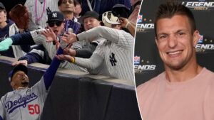 Rob Gronkowski says he knew Yankees fan in bizarre World Series moment: ‘Congratulations for shining’