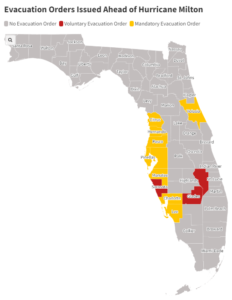 Florida Evacuation Map Update as Hurricane Milton Explodes in Strength