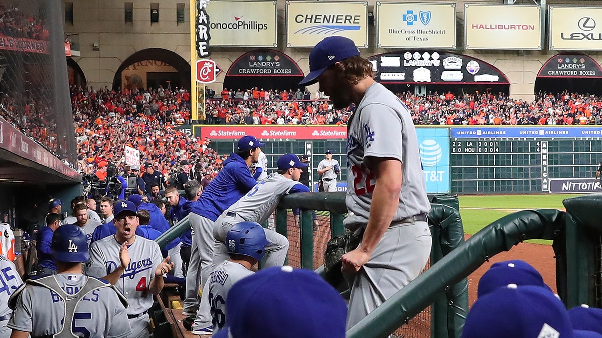 Clayton Kershaw going in dugout