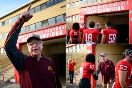 Tim Walz appearance prompts protests and silent treatment at high school football game: ‘Getting desperate’