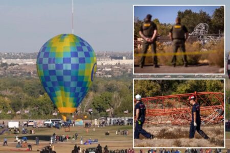 Hot air balloon hits power line and catches on fire at New Mexico festival