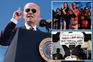 Biden heckled by anti-Israel protester during swing-state apology for tribal boarding schools