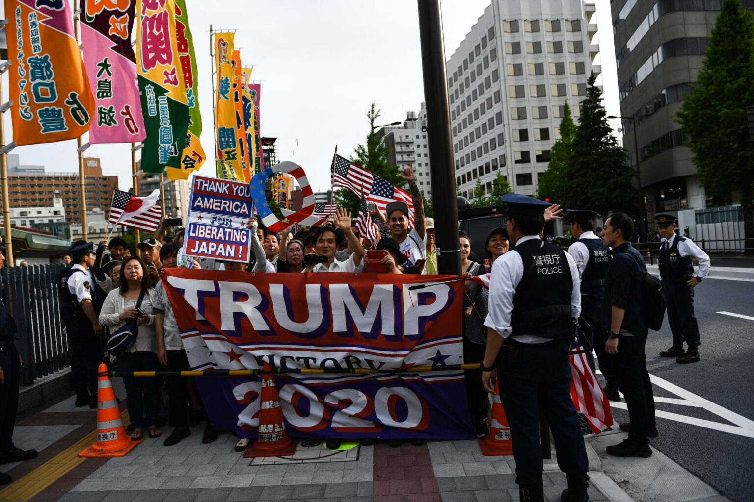 Japanese MAGA Fans Build Giant Donald Trump Statue With Flashing Eyes