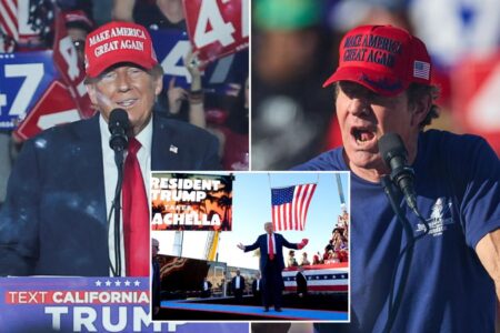 Trump takes Coachella stage to pitch deep-blue California voters as fired-up Dennis Quaid tells crowd to ‘pick a side’