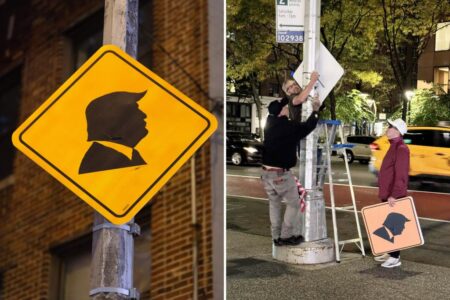 Exclusive | Artist behind mysterious ‘Trump Crossing’ signs in NYC revealed