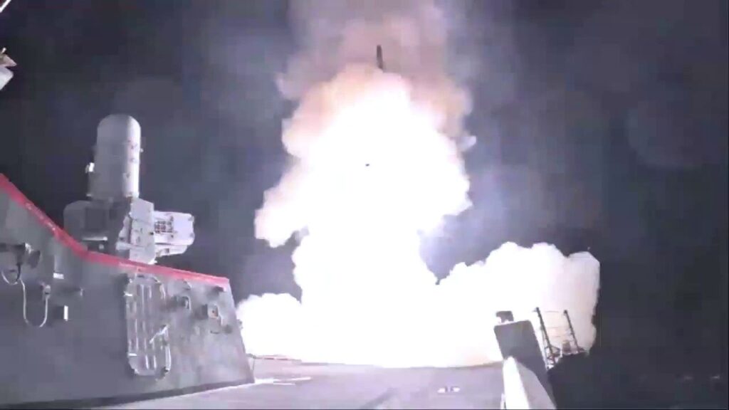 WATCH: US destroyer fires ballistic missile interceptors to defend Israel against Iranian barrage