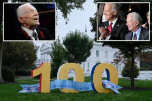 White House wishes Jimmy Carter a happy birthday with giant ‘100’ display — making Biden seem young by comparison